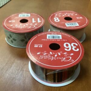 Christmas Ribbons Bundle New 1.5” x 30 ft